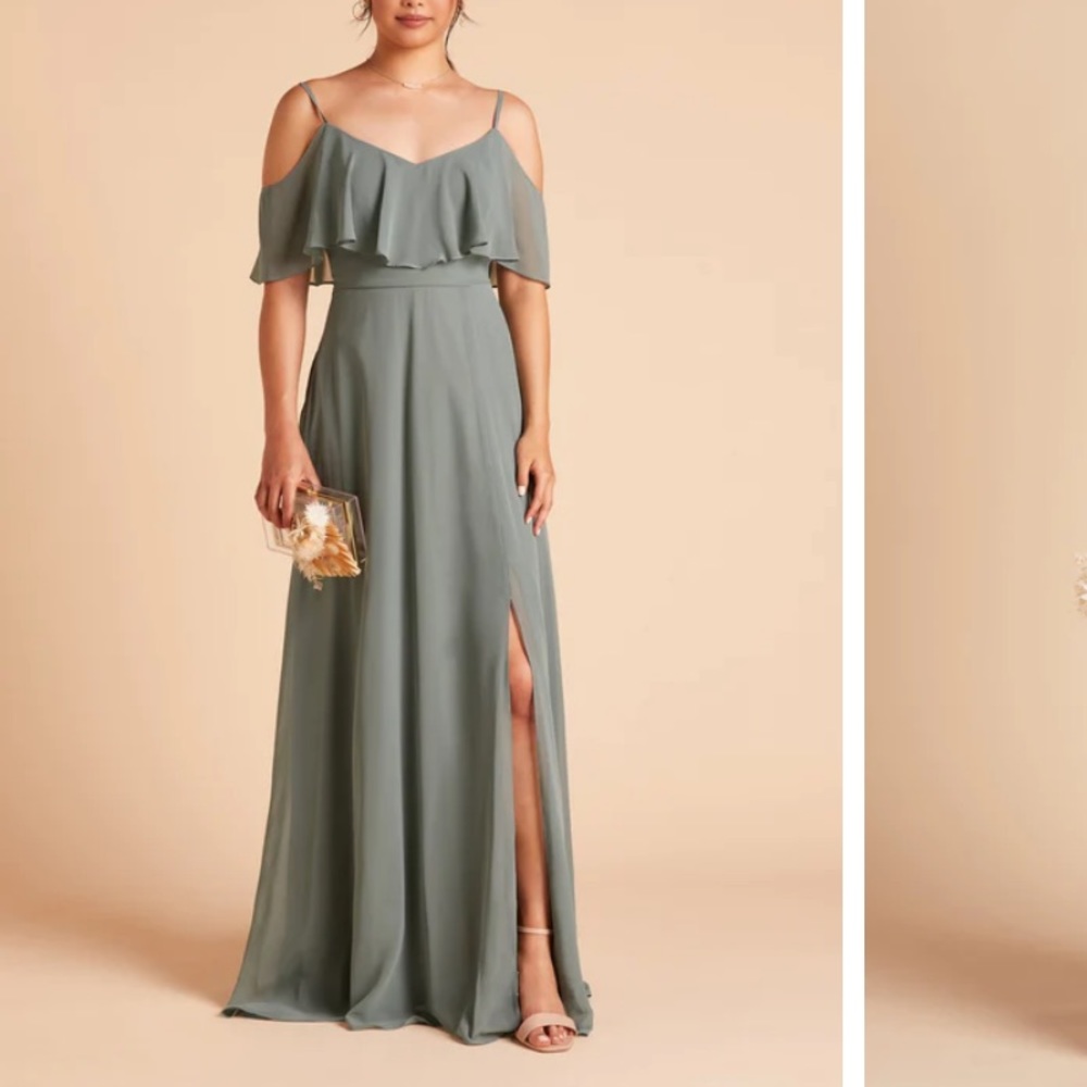 Birdy Grey Jane bridesmaid convertible dress sea glass chiffon M